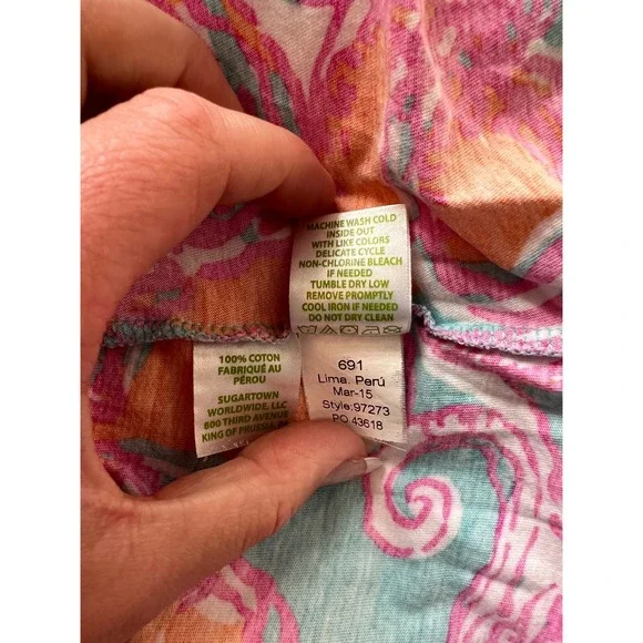 Lilly Pulitzer Girls Dress Size M (6-7) Colorful Floral Print Gold Button Detail - Picture 6 of 8